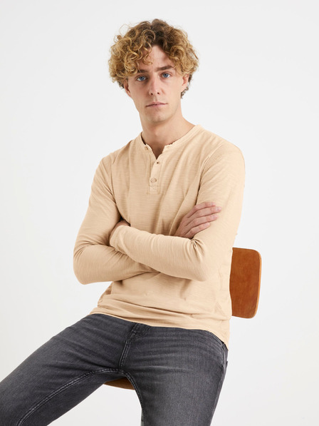 Celio Beige Herren Poloshirt Celio Venerable T-Shirt