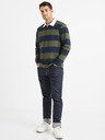 Celio Blau und grün gestreiftes Herren-Poloshirt Celio Verugby