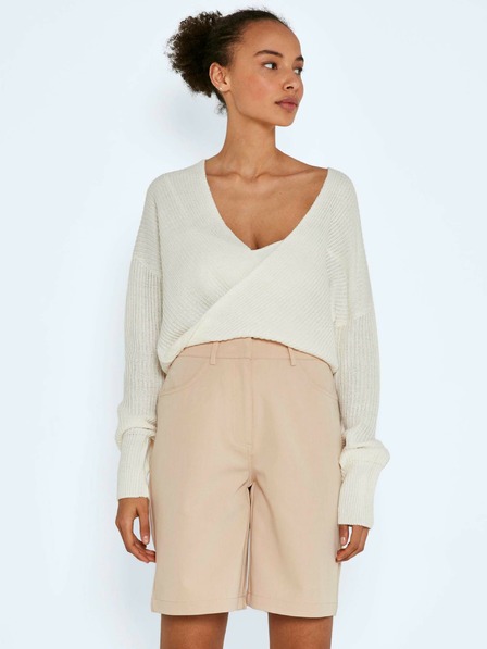 Noisy May Beigefarbene Shorts mit weitem Bein Noisy May Drew