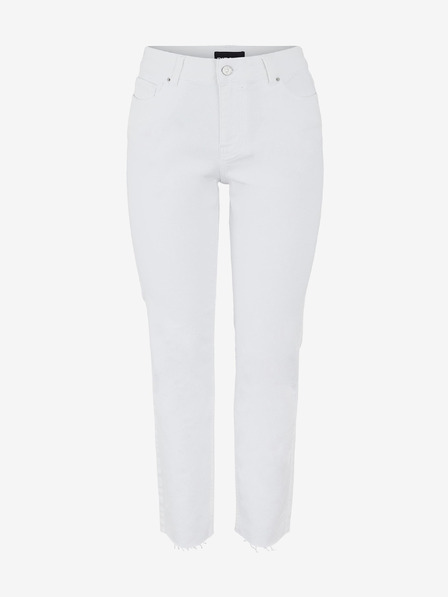 Pieces Weiße Straight-Fit-Jeans Pieces Luna