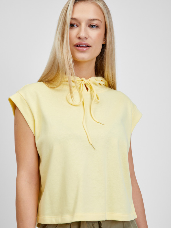 ONLY Gelber ärmelloser Hoodie mit Kapuze ONLY Miami