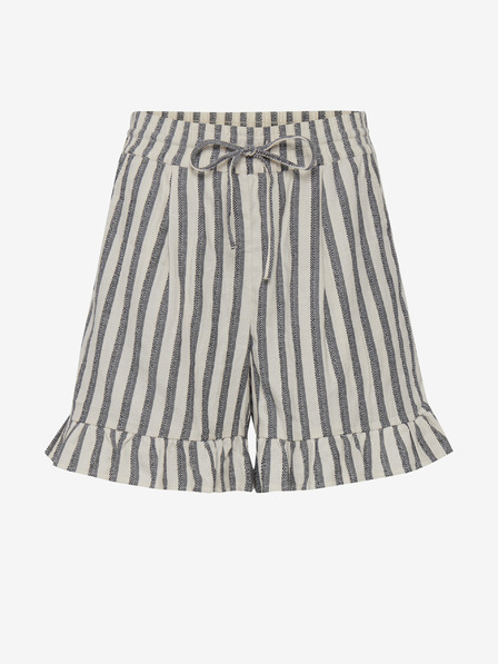 ICHI Grau- und cremefarbene gestreifte Shorts für Damen ICHI