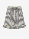ICHI Grau- und cremefarbene gestreifte Shorts für Damen ICHI