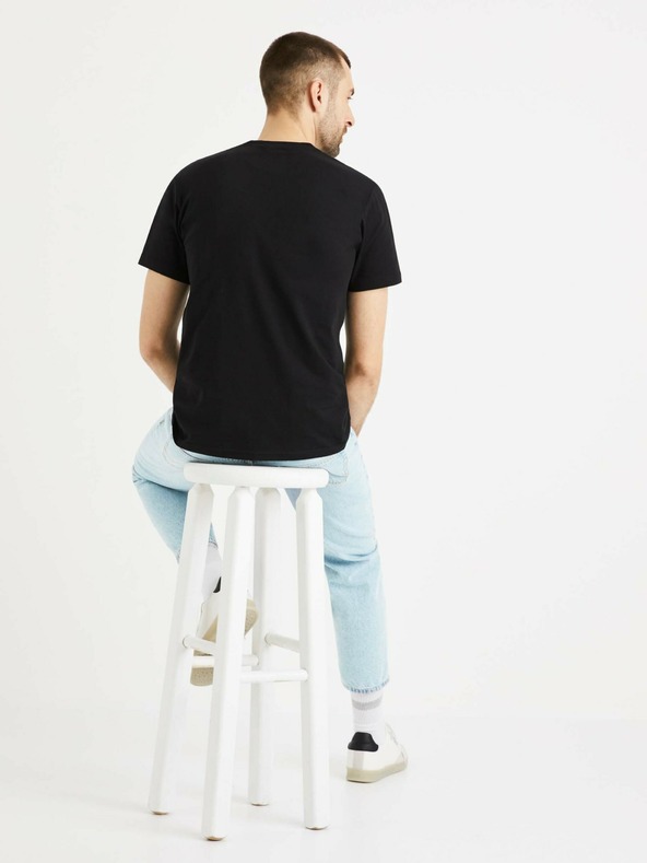 Celio Schwarzes Herren-T-Shirt Celio Atenight