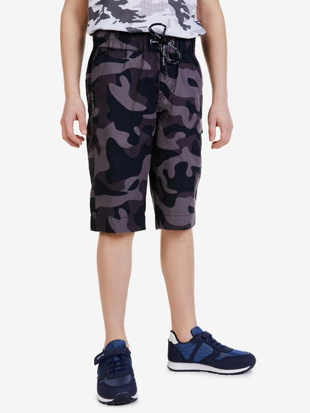 Sam 73 Schwarze gemusterte Shorts für Jungen SAM 73 Spencer