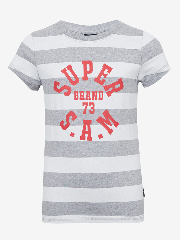 Sam 73 Weiß-grau gestreiftes Kinder-T-Shirt SAM 73 Siobhan