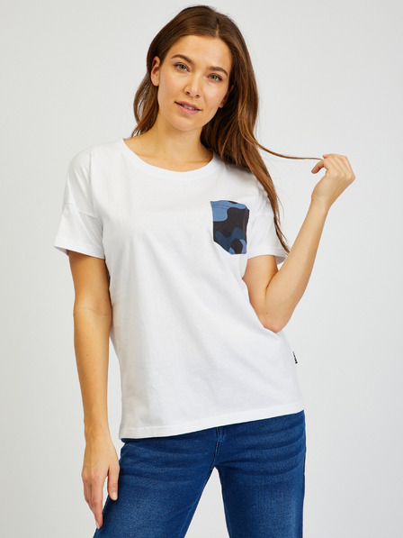 Sam 73 Weißes Damen-T-Shirt mit Tasche SAM 73 Marie
