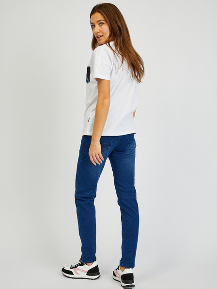Sam 73 Weißes Damen-T-Shirt mit Tasche SAM 73 Marie