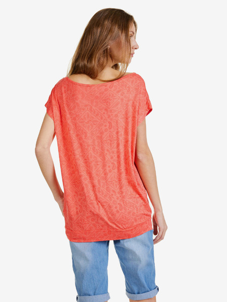Sam 73 Korallefarbenes gemustertes Damen-T-Shirt SAM 73 Cindy