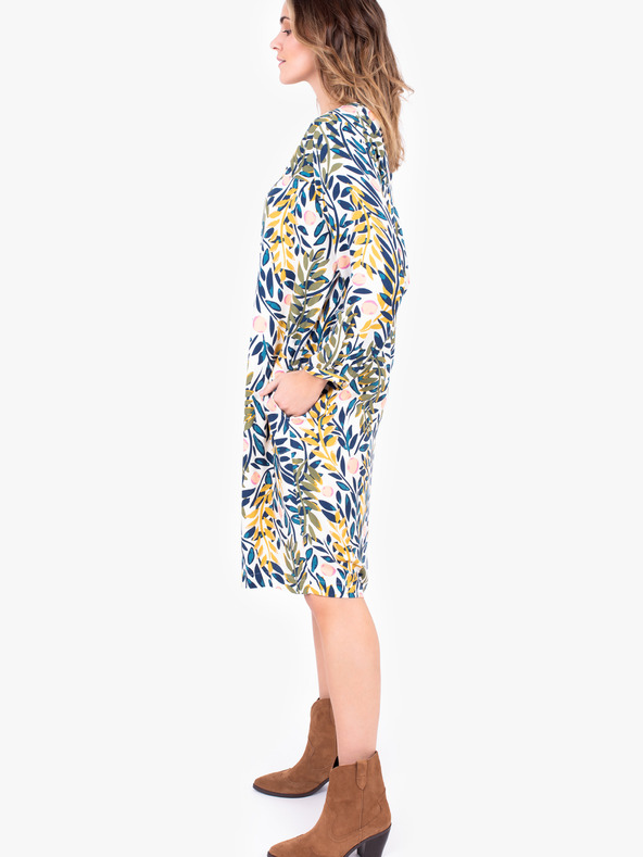 Brakeburn Weißes gemustertes Hemdblusenkleid Brakeburn