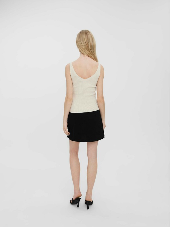 Vero Moda Cremefarbenes geripptes Basic-Tank-Top VERO MODA Glory
