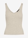 Vero Moda Cremefarbenes geripptes Basic-Tank-Top VERO MODA Glory