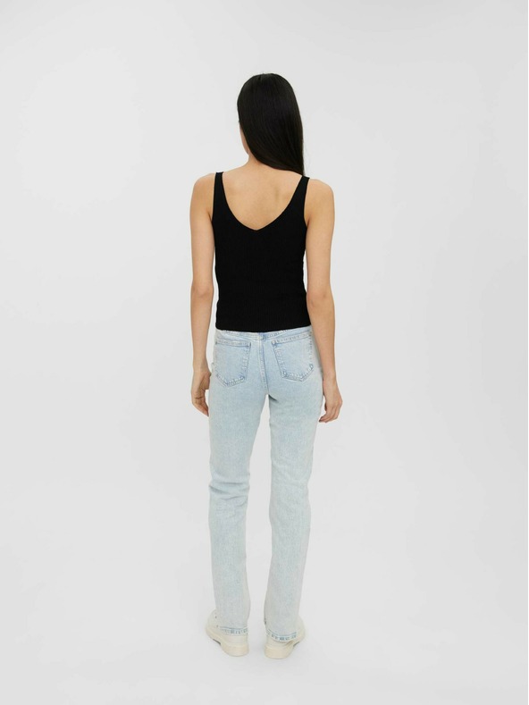 Vero Moda Schwarzes geripptes Basic-Tank-Top VERO MODA Glory