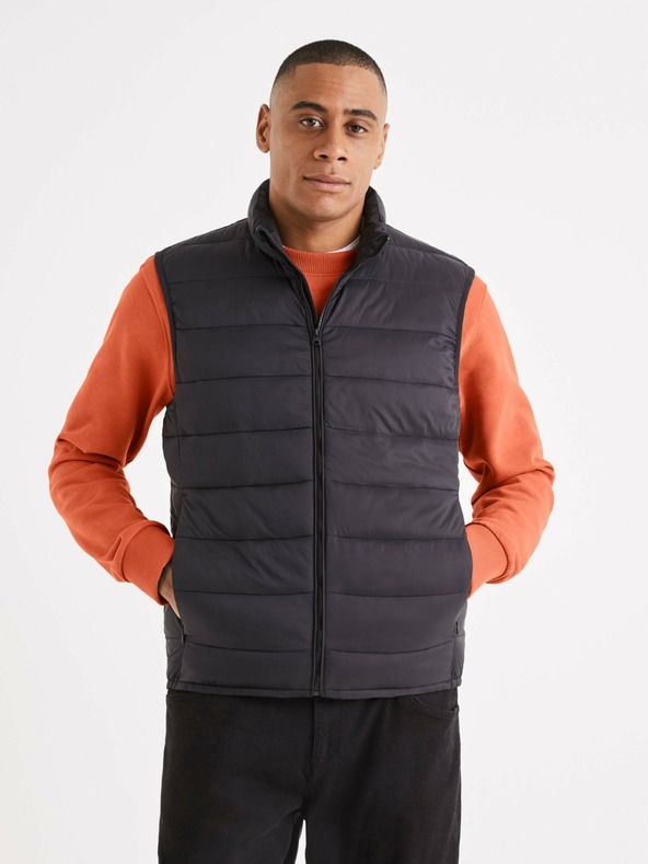 Celio Schwarze Herren-Steppweste Celio Bulock
