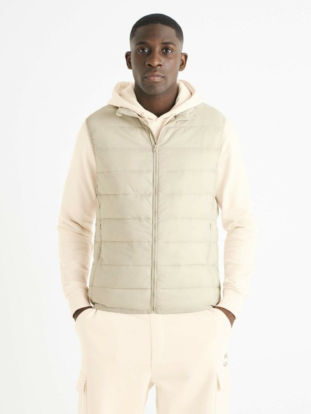 Celio Beige Herren-Steppweste Celio Bulock
