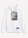 Celio Weißer Herren-Kapuzenpullover Celio Taste of fear