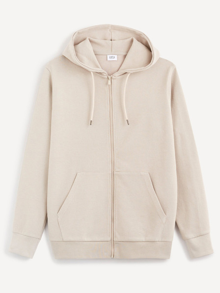 Celio Hellgrauer Basic-Kapuzenpullover für Herren Celio Becolo