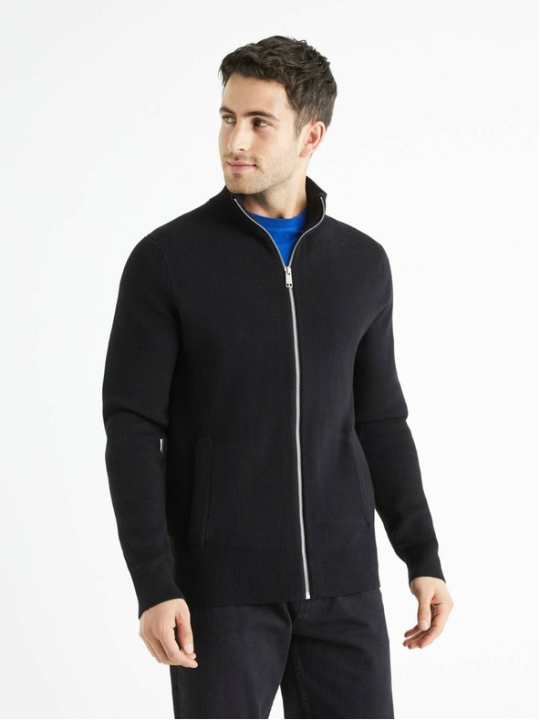Celio Schwarze Herren Strickjacke Celio Beauzip