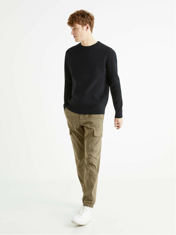 Celio Schwarzer Herren-Basic-Pullover Celio Beclo