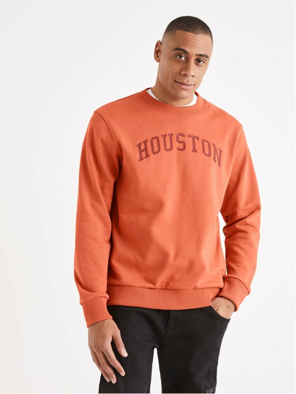 Celio Oranges Herren-Sweatshirt mit Celio Beprice-Schriftzug