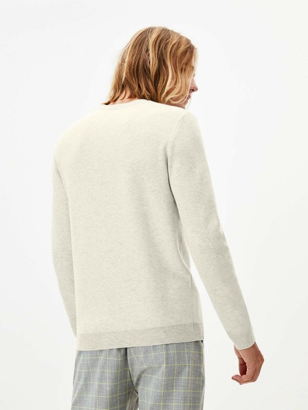 Celio Cremefarbener Herrenpullover mit Celio Apeflash Schriftzug