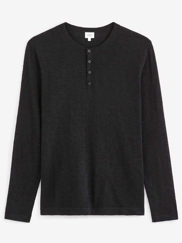 Celio Schwarz gestromtes Herren-T-Shirt Celio Behenley