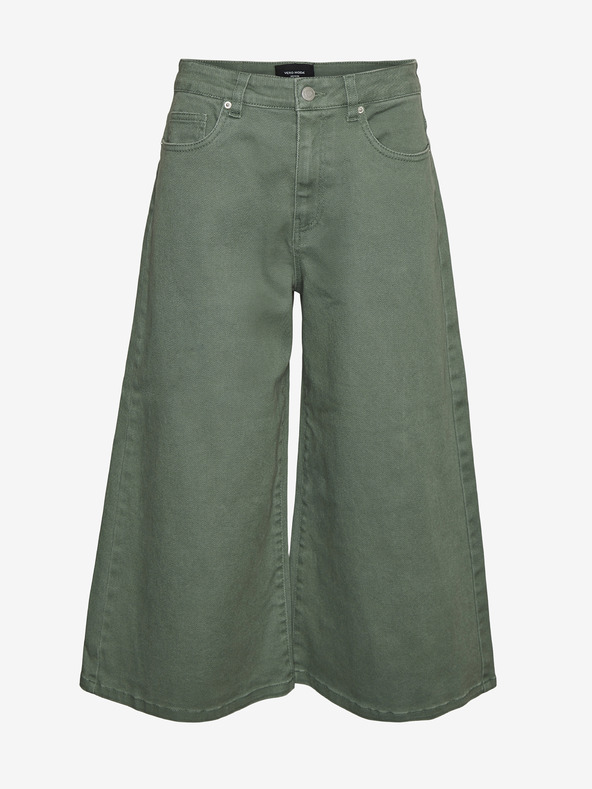 Vero Moda Grüne Cropped-Jeans mit weitem Bein VERO MODA Clive