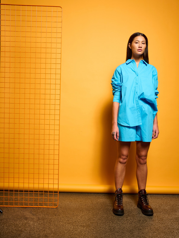 ICHI Blau Damen Shorts ICHI