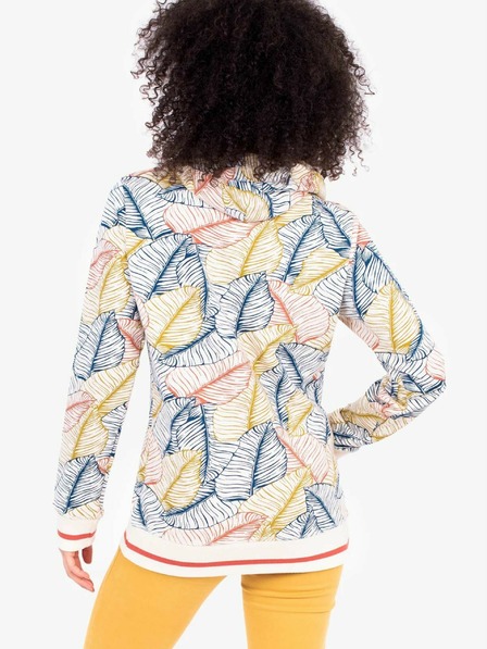 Brakeburn Cremefarbener gemusterter Damen-Kapuzenpullover Brakeburn