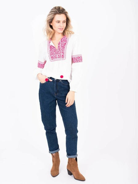 Brakeburn Rosa und weiße Damenbluse Brakeburn