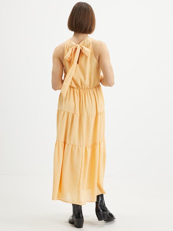 Pieces Orangefarbenes Maxikleid Pieces Valentine