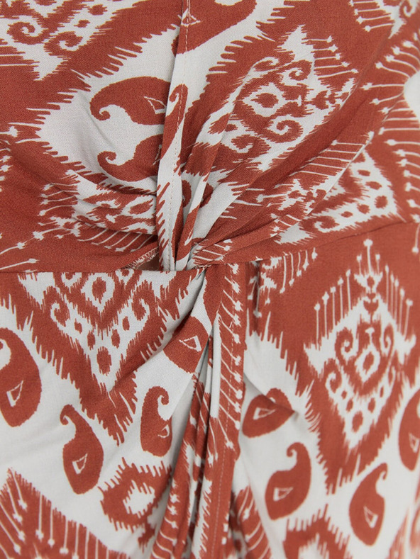 Trendyol Weiß und Ziegelstein gemusterter Strandrock Trendyol