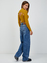 Jacqueline de Yong Senfgelber gerippter Pullover/Oberteil 2in1 JDY Sibba