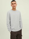 Jack & Jones Jack & Jones Otto hellgrau gerippter Basic-Pullover