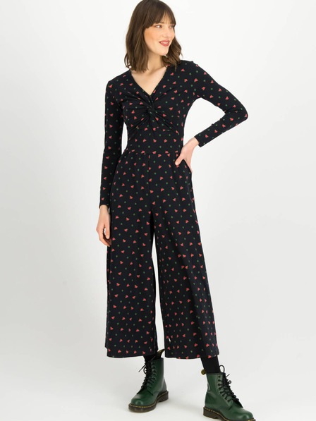 Blutsgeschwister Blutsgeschwister Glamourama Queen Schwarzer geblümter Pullover Jumpsuit