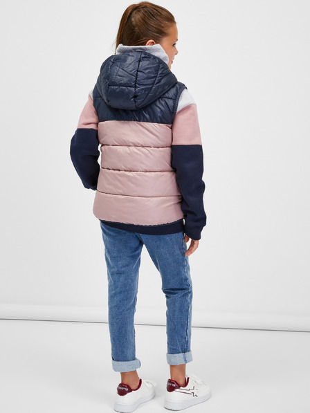 Sam 73 Blau-rosa Mädchen-Steppweste mit Kapuze SAM 73 Jifunza