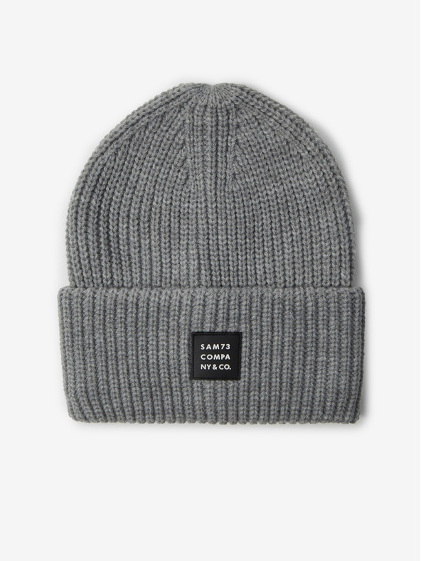 Sam 73 Graue Unisex-Wintermütze gerippt SAM 73 Dublin