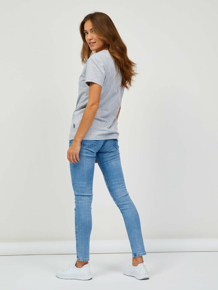 Sam 73 Hellgraues gestreiftes Damen-T-Shirt SAM 73 Lumiel