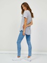 Sam 73 Hellgraues gestreiftes Basic-T-Shirt für Damen SAM 73 Asong