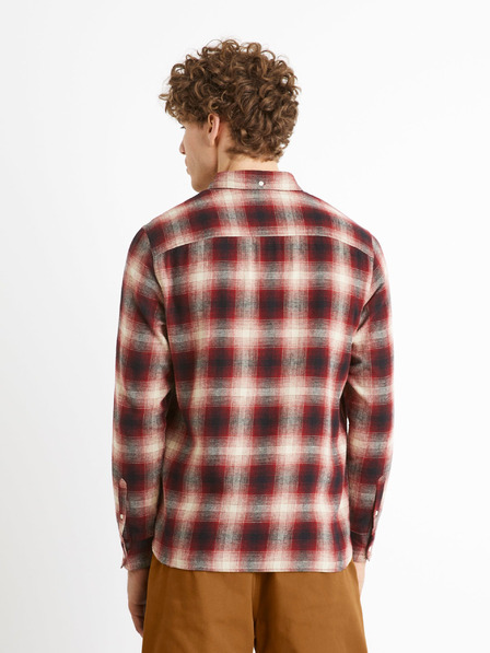 Celio Rotes Herrenhemd Celio Camulto kariert