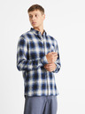 Celio Blaues Herrenhemd Celio Camulto kariert
