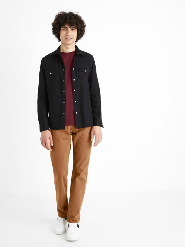 Celio Schwarzes Denim-Hemd mit moderner Passform Celio Cadenlo