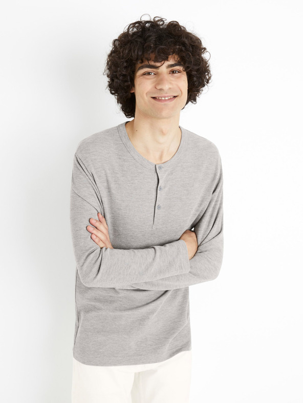 Celio Celio Ceplay graues Langarmhemd