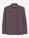 Celio Burgunderfarbenes kariertes Hemd Celio Carolo