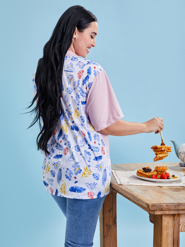 ZOOT.collab Rosa Damenhemd mit geblümtem Rücken aus der BESKY by ZOOT Kollektion