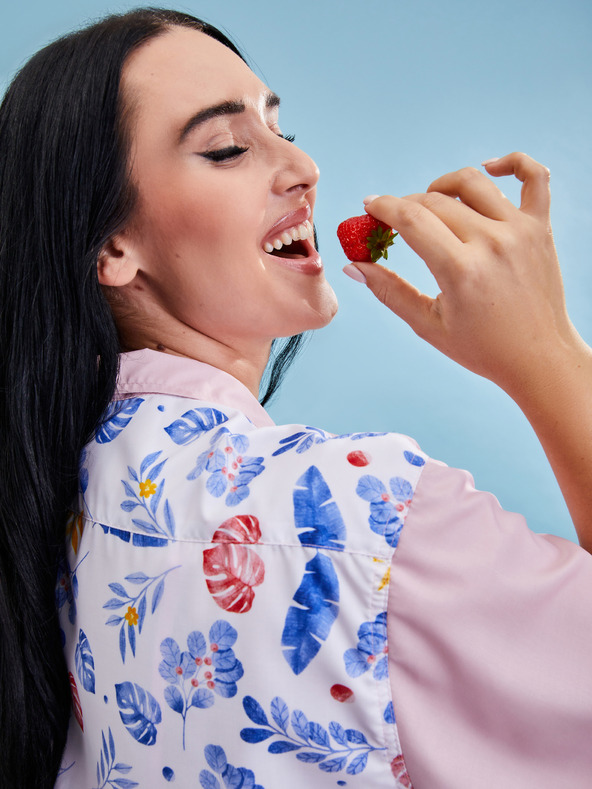 ZOOT.collab Rosa Damenhemd mit geblümtem Rücken aus der BESKY by ZOOT Kollektion