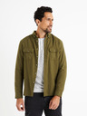 Celio Khakifarbenes Herrenflanellhemd Celio Caoflacko