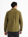 Celio Khakifarbenes Herrenflanellhemd Celio Caoflacko