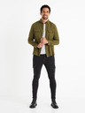 Celio Khakifarbenes Herrenflanellhemd Celio Caoflacko