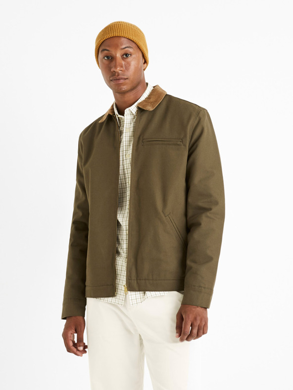 Celio Khakifarbene wasserdichte Herrenjacke Celio Cujacket